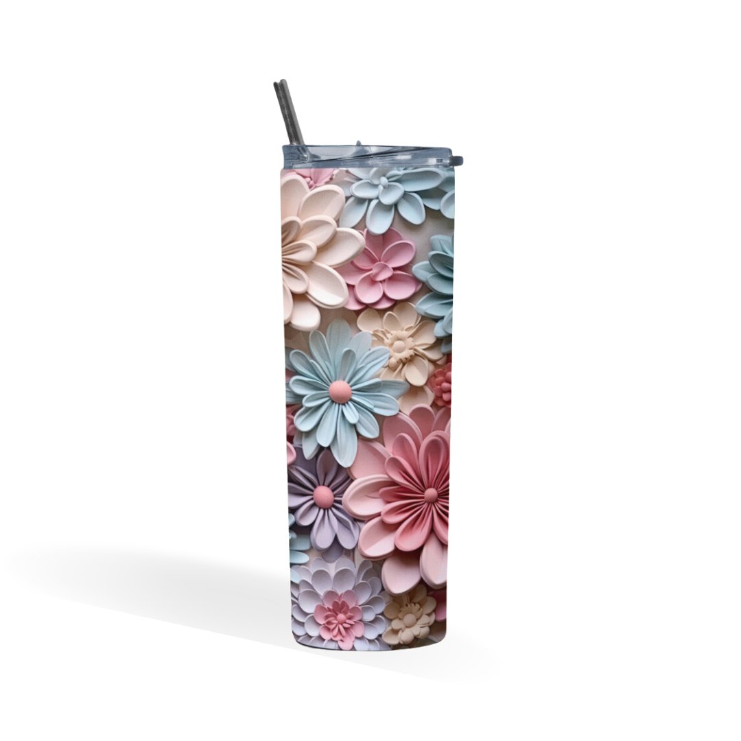 3D Flower Insulated Tumbler 20 oz - Eventwisecreations