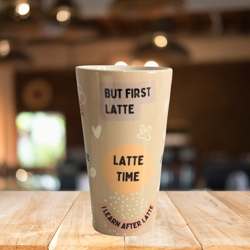 Latte Time 17 oz Full Wrap Mug - Eventwisecreations