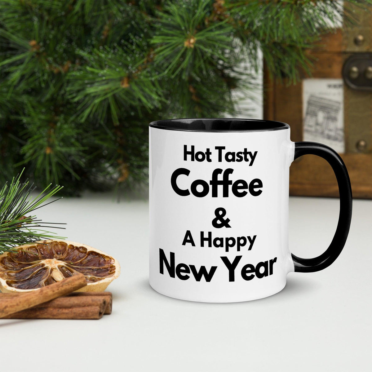 Hot Tasty Coffee And A Happy New Year Mug with Color Inside - Eventwisecreations