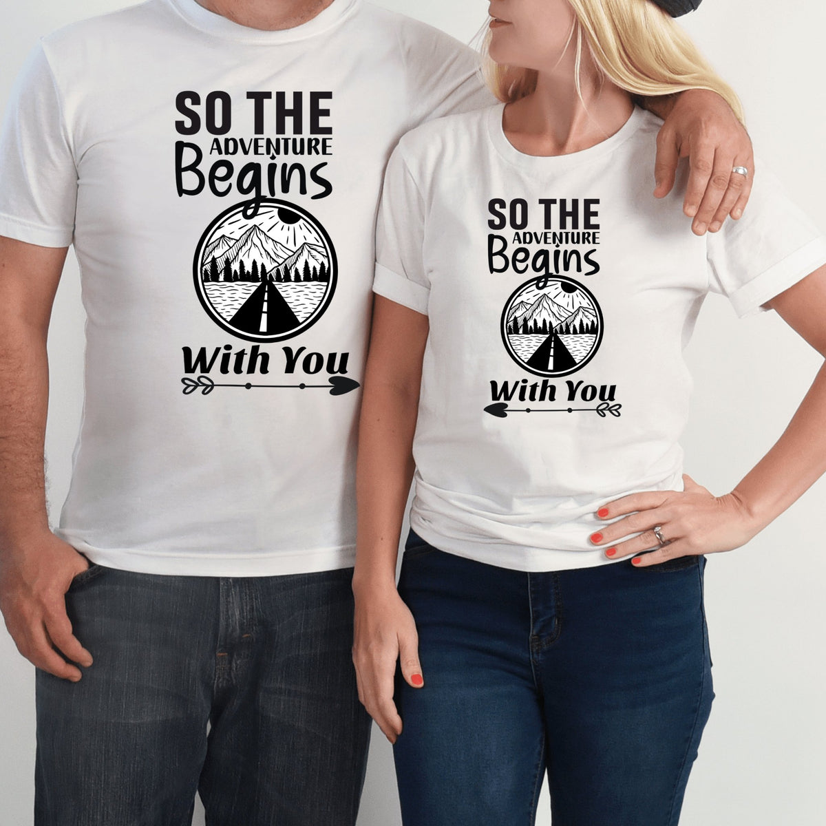 So The Adventure Begins With You Couples T-Shirt - Eventwisecreations