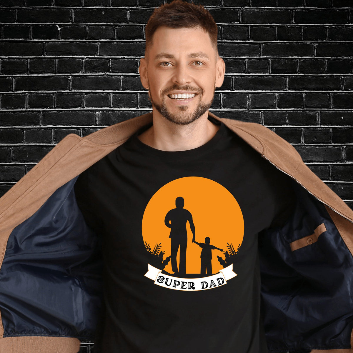 Super Dad in Sunset T-Shirt For Fathers Day Dads Gift - Eventwisecreations